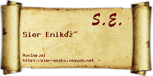 Sier Enikő névjegykártya